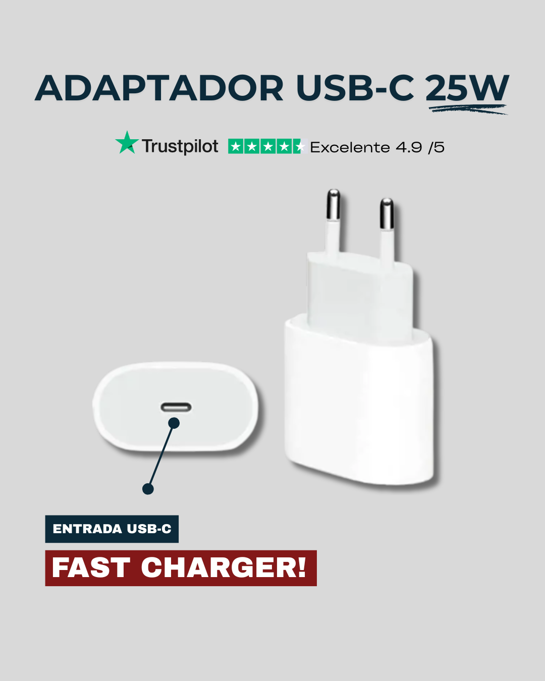 Adaptador USB-C de 25 W