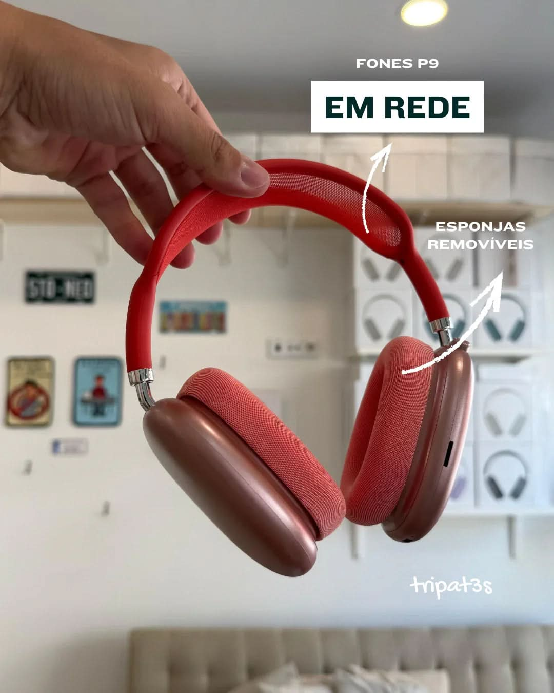 Fone P9 - Vermelho - tripat3s