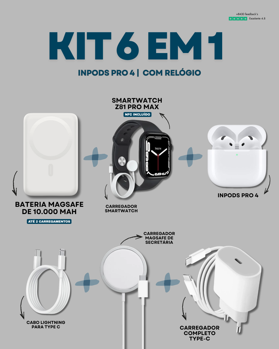 Kit 6 em 1 | InPods 4
