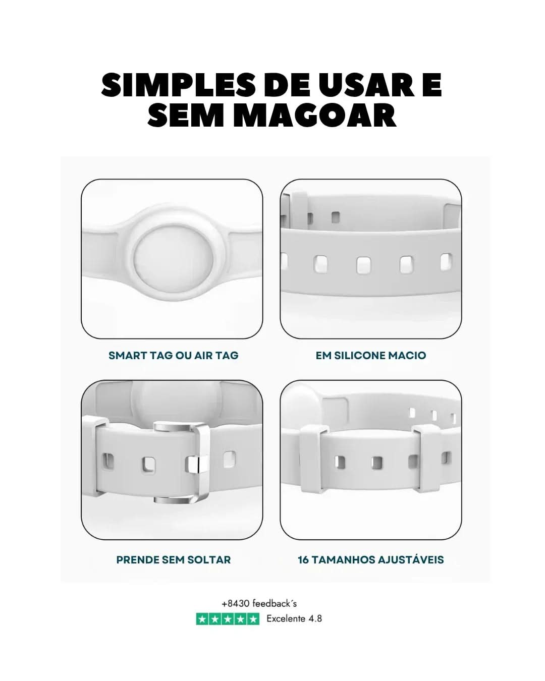 Coleira - Rosa Bebé