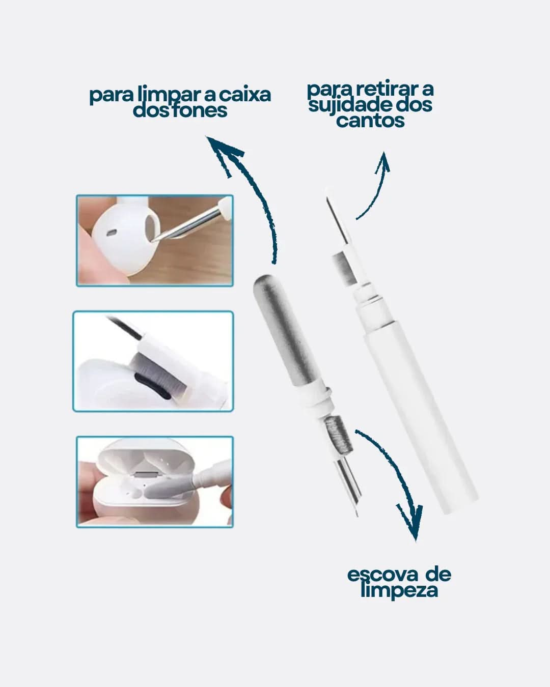 Kit 3 em 1 limpeza InPods