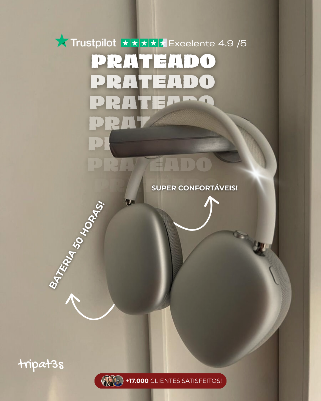 Fone P9 - Prateado