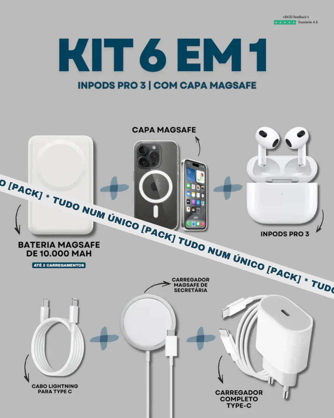 [Kit] 6 em 1 | InPods 3