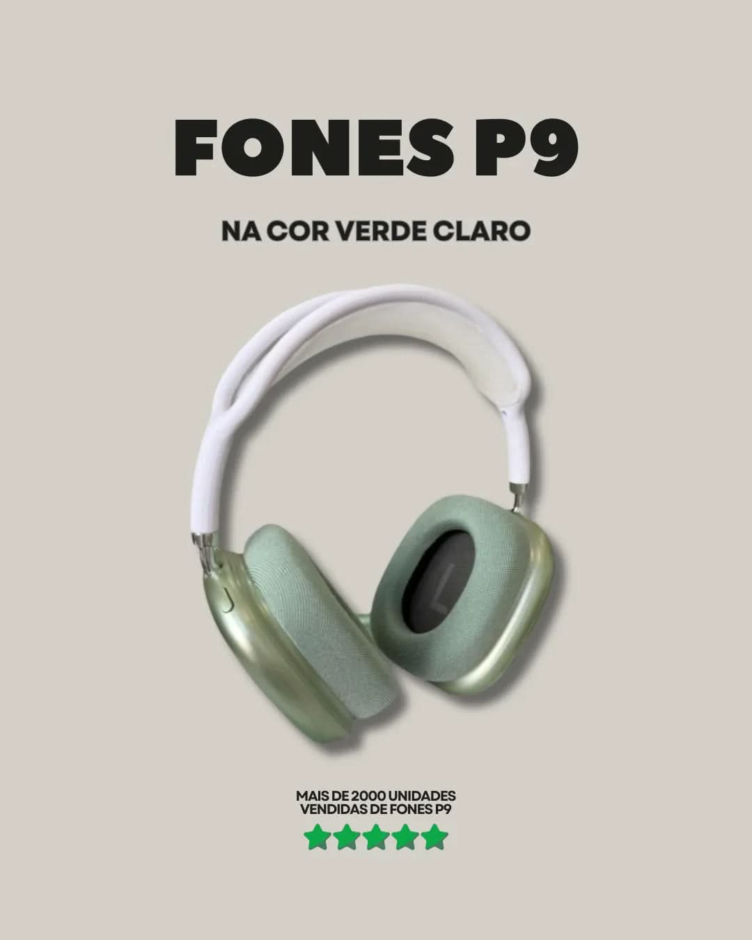 Fone P9 - Verde Claro