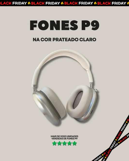 Fone P9 - Prateado Claro