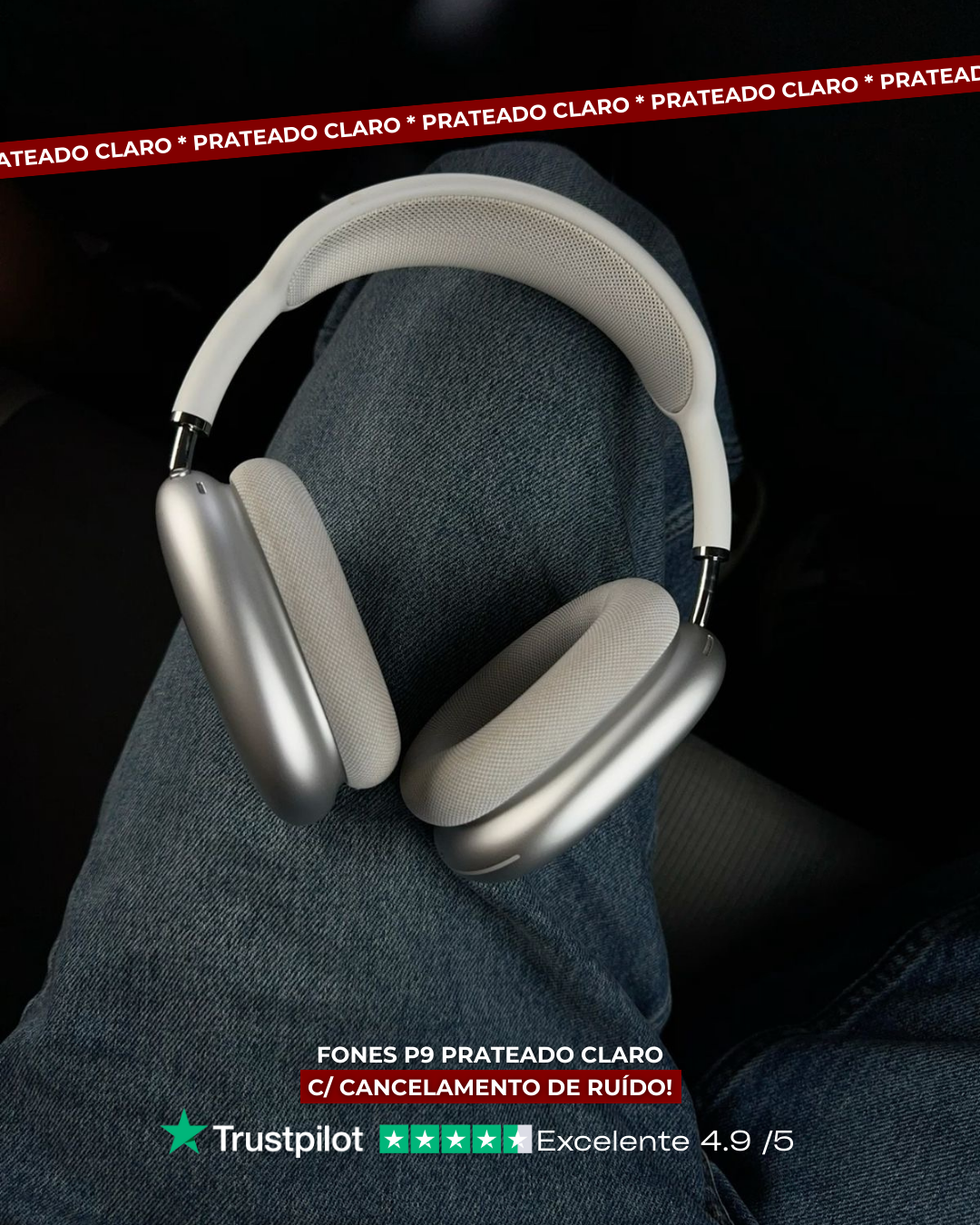 Fone P9 - Prateado Claro