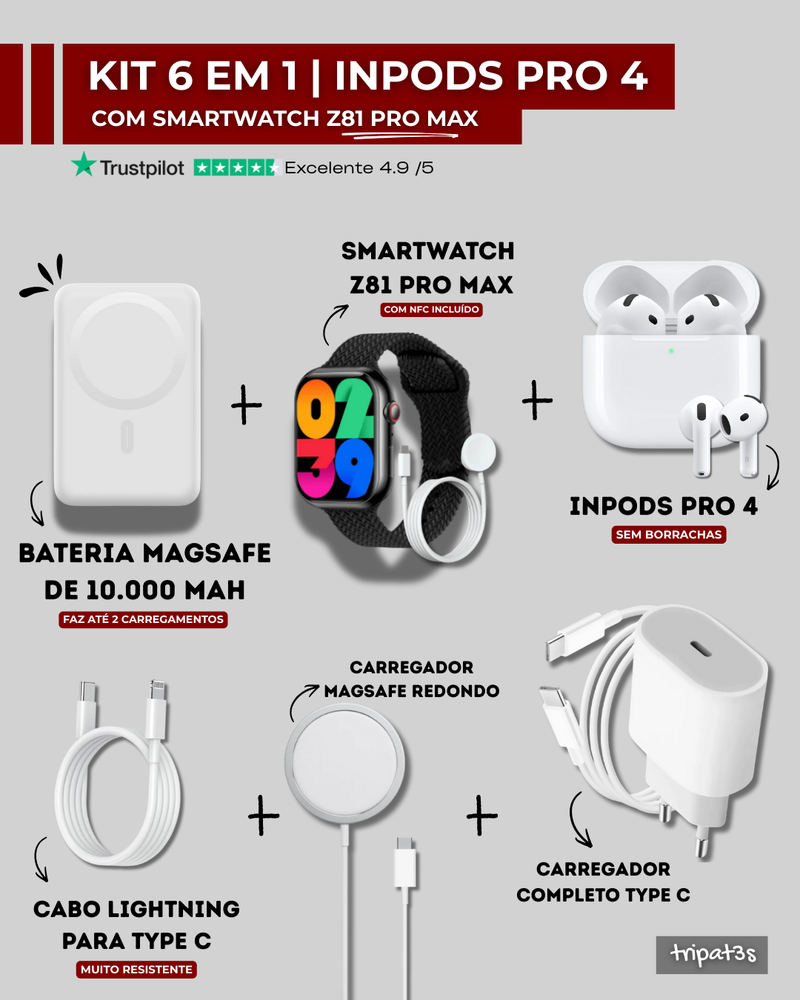 [Kit] 6 em 1 | InPods 4