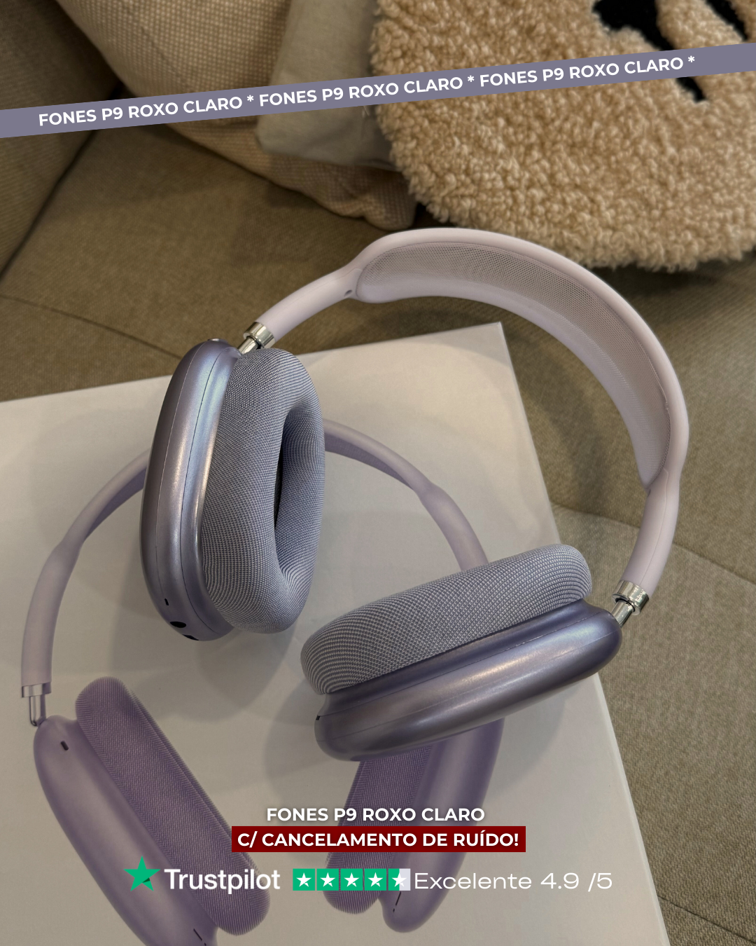 Fone P9 - Roxo Claro